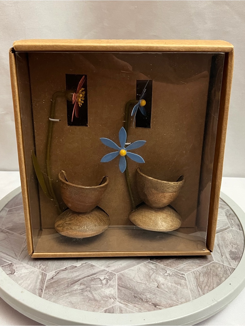 West Elm Metal Flower Planters Set of 2 Decorative Mini Plant Holders